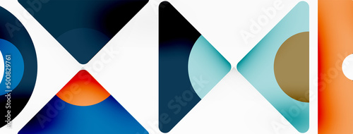 Creative geometric wallpaper. Minimal abstract background. Triangles and circles composition vector illustration for wallpaper banner background or landing page