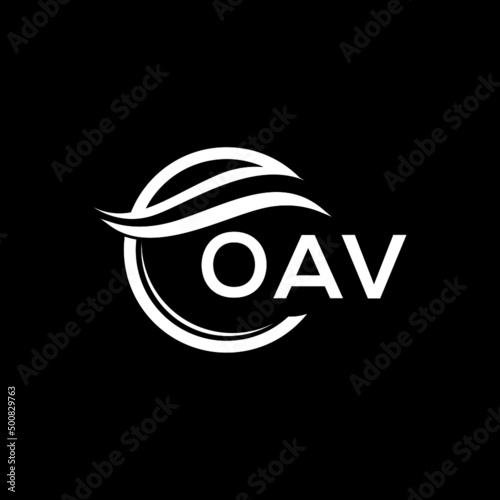 OAV letter logo design on black background. OAV  creative initials letter logo concept. OAV letter design.
