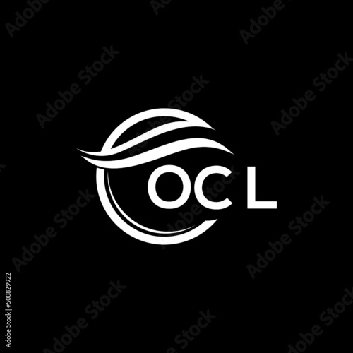 OCL letter logo design on black background. OCL  creative initials letter logo concept. OCL letter design.
 photo