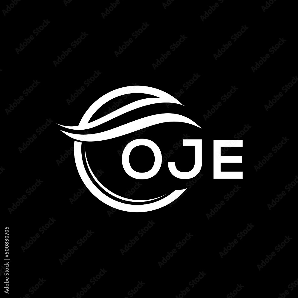 Obraz premium OJE letter logo design on black background. OJE creative initials letter logo concept. OJE letter design.