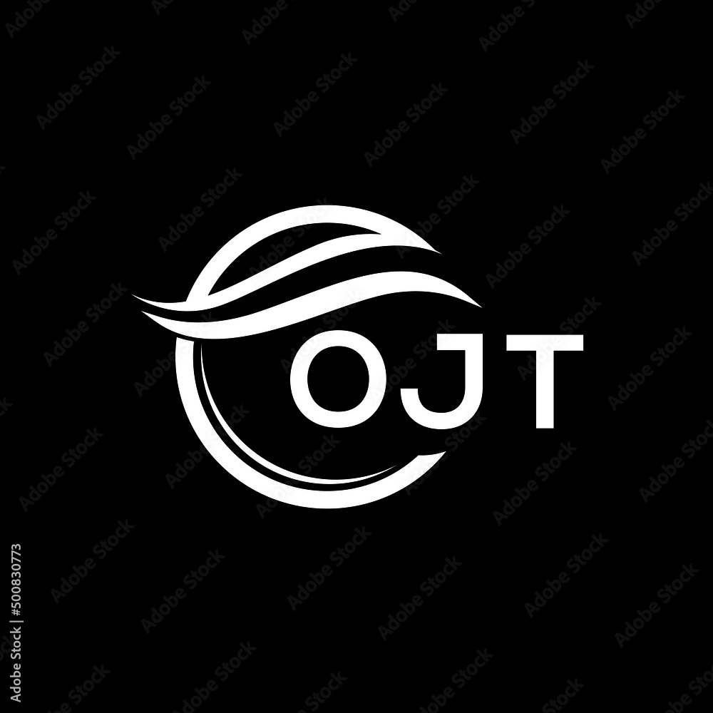 OJT letter logo design on black background. OJT creative  initials letter logo concept. OJT letter design.