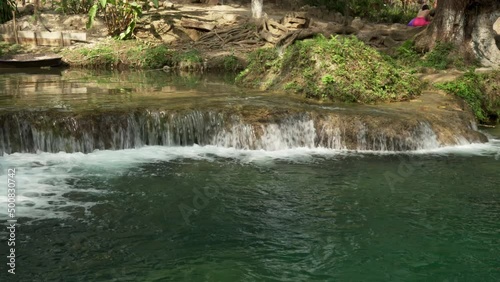 waterfalls and crystal clear water pools in tamasopo photo