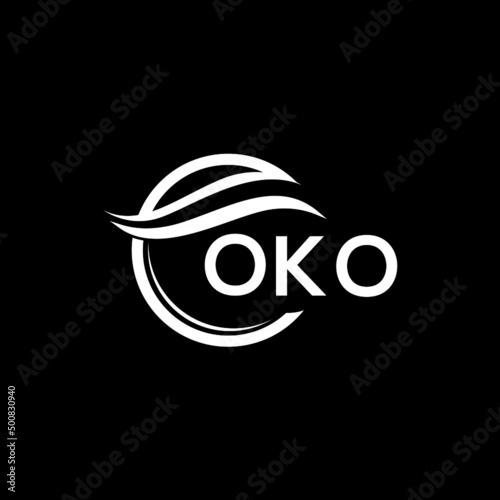 OKO letter logo design on black background. OKO  creative initials letter logo concept. OKO letter design.