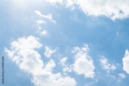 good weather day. blue sky  puffy clouds