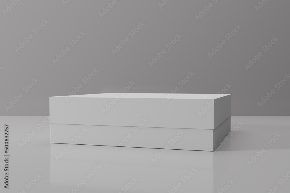 rendered empty white box packaging