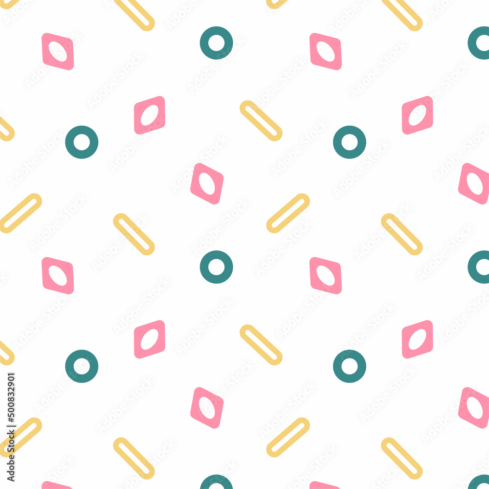 Seamless pattern of simple colored geometric elements Seamless pattern of simple colored geometric elements