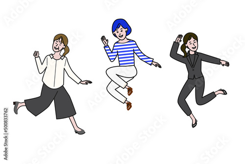 キャリアをイメージさせるジャンプする人のイラスト