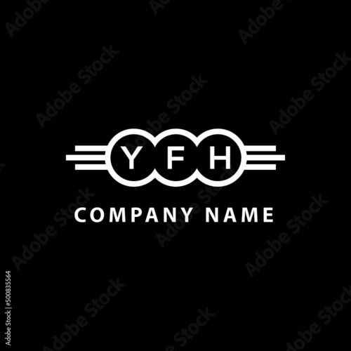 YFH letter logo design on black background. YFH creative initials letter logo concept. YFH letter design.