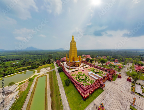 Aerial view of Wat Mahathat Wachiramongkol (Wat Bang Tong) Krabi Thailand photo