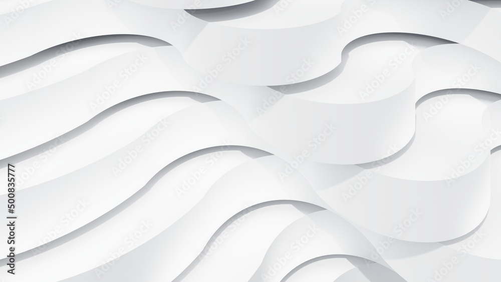 Obraz premium Abstract white background curved pattern in design 3d render