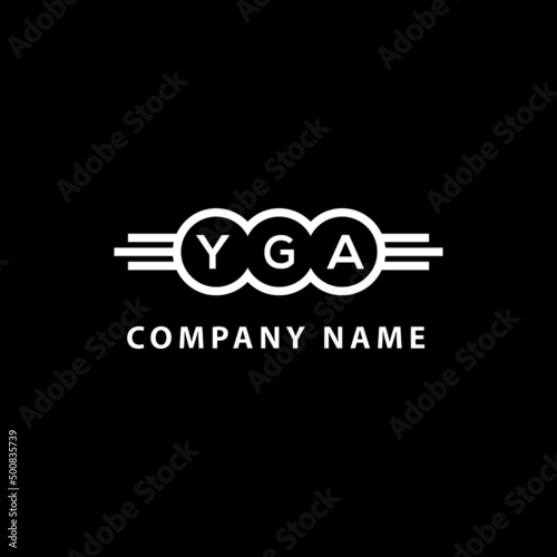 YGA letter logo design on black background. YGA  creative initials letter logo concept. YGA letter design.