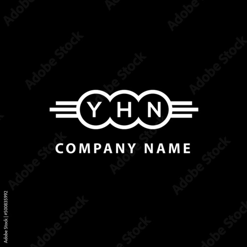 YHN letter logo design on black background. YHN  creative initials letter logo concept. YHN letter design. photo