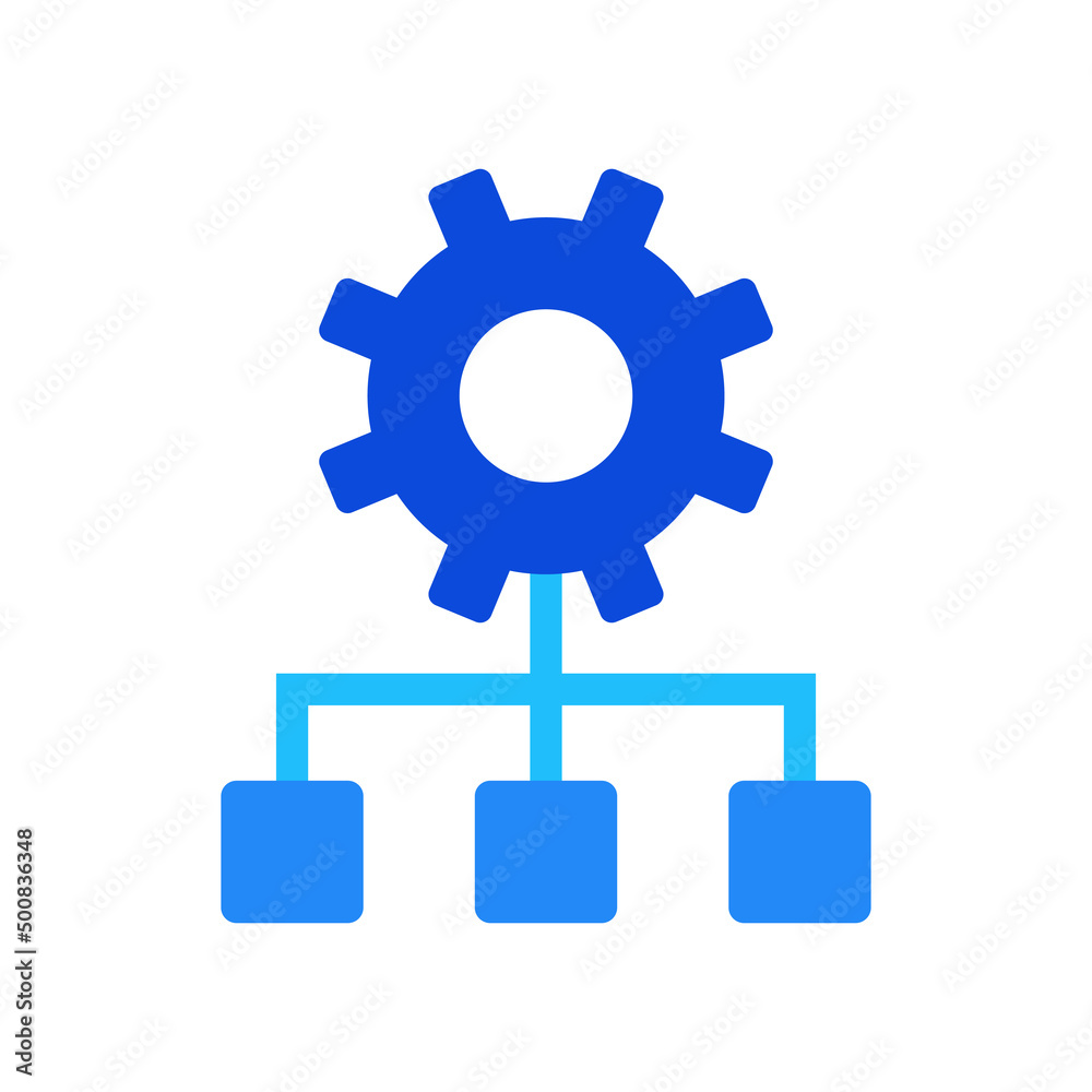 Management icon vector graphic illustration in blue Management icon vector graphic illustration in blue