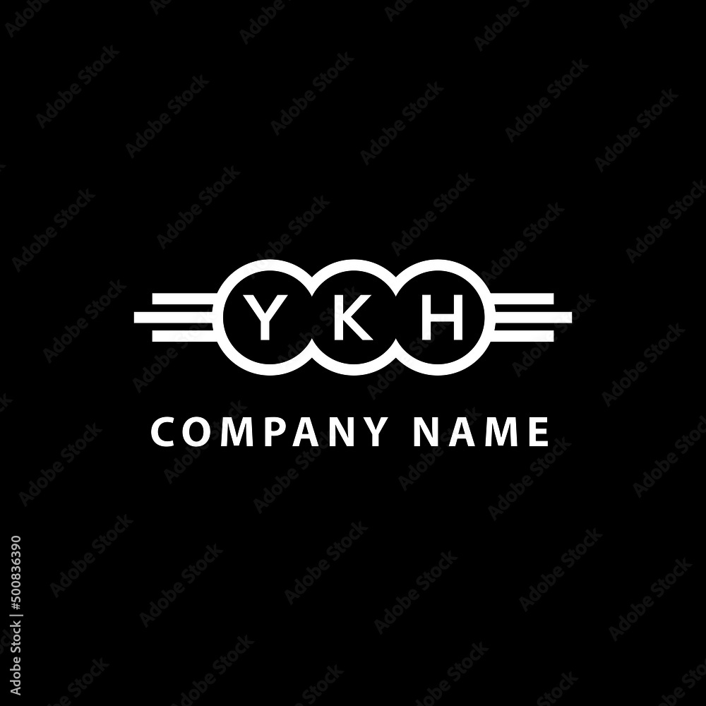 YKH letter logo design on black background. YKH  creative initials letter logo concept. YKH letter design.
