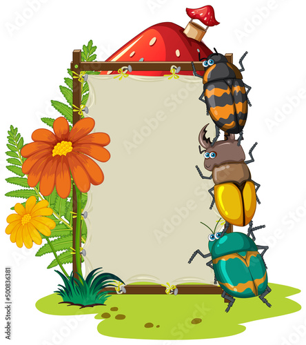 Insect with canvas board board banner