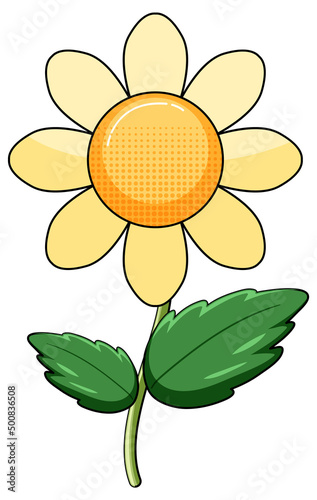 Yellow flower with green leaves