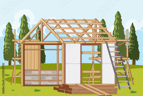 House construction site scene