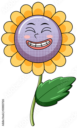 A flower cartoon character on white background