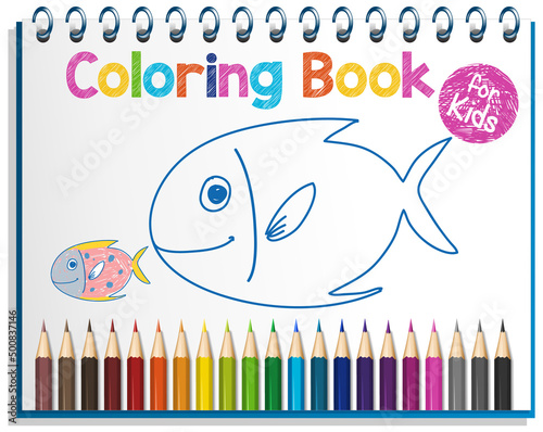Coloring book worksheet for kids