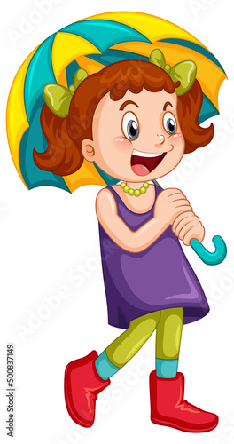 Cute girl holding an umbrella