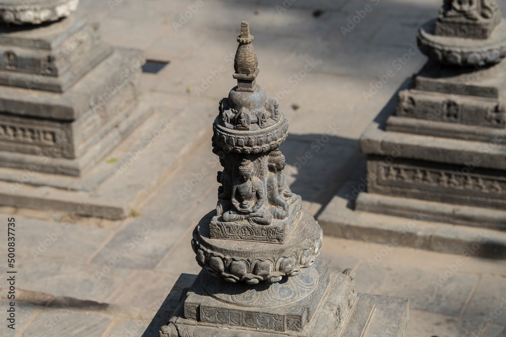 Kathmandu, Nepal- April 20,2022 : Buddhist Swayambhunath Temple (monkey temple) UNESCO World Heritage Site.