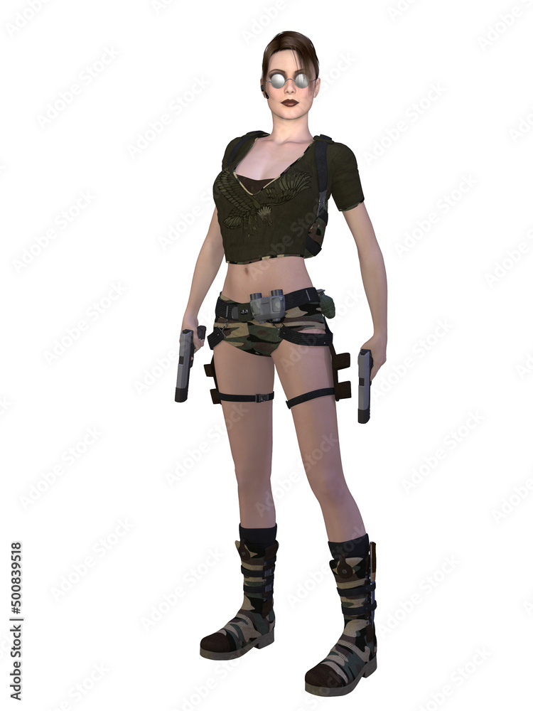 3d illustration of an sexy action figure 3d illustration of an sexy action figure