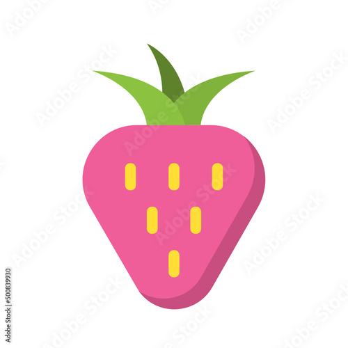 Strawberry , Spring flat icon.