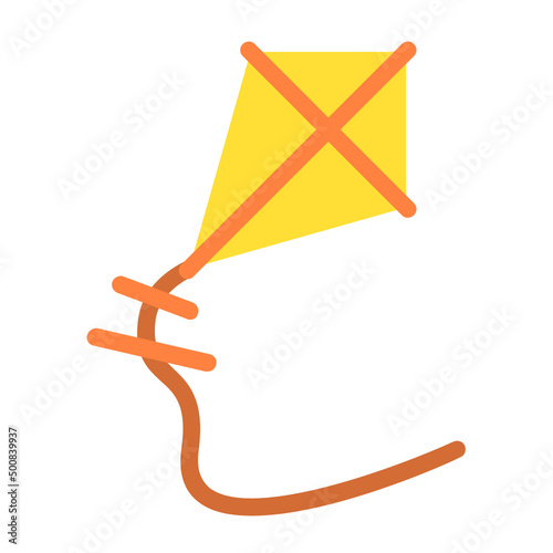 Kite , Spring flat icon.
