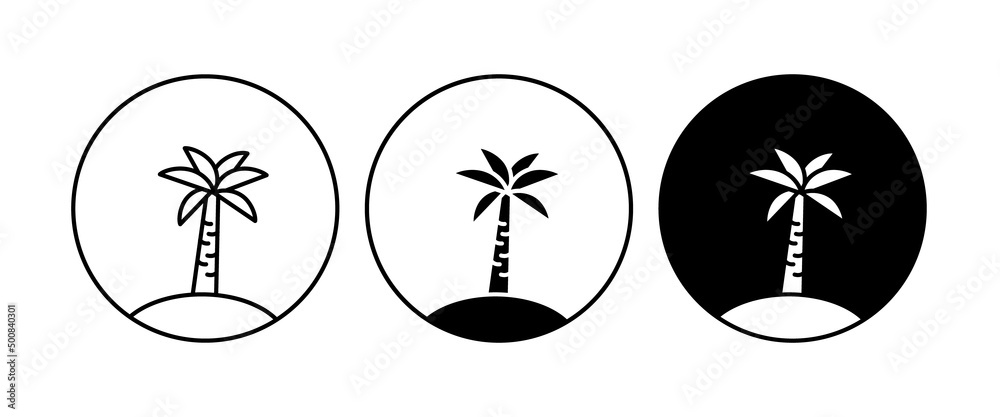 Palm vector, sign, symbol, logo, editable stroke, flat design style isolated on white, Travel logo template. Palm Tree Summer Palm vector, sign, symbol, logo, editable stroke, flat design style isolated on white, Travel logo template. Palm Tree Summer