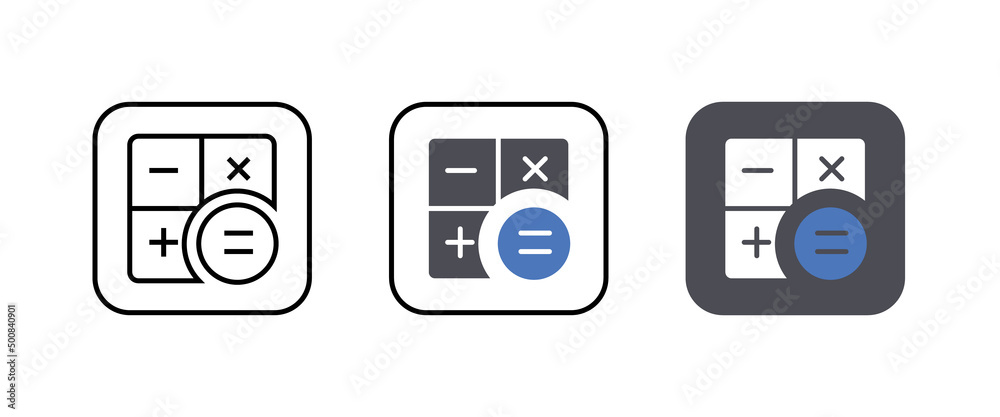 Calculator icon vector. Savings, finances sign isolated on white, economy logo, illustration, editable stroke, flat design style isolated on white Calculator icon vector. Savings, finances sign isolated on white, economy logo, illustration, editable stroke, flat design style isolated on white