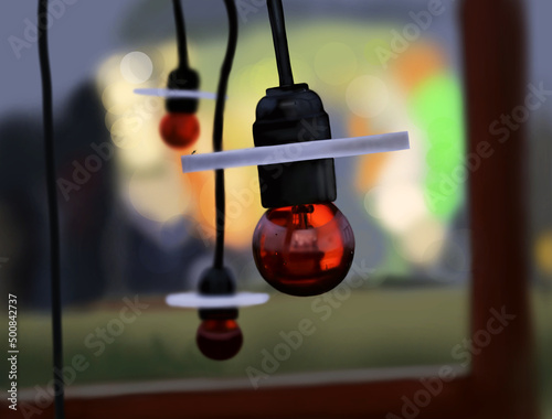 Red festive lamps