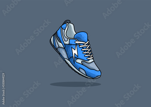 illustration of blue sneaker cartoon