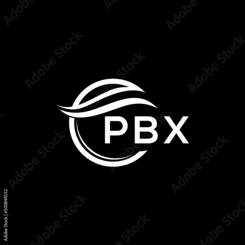 PBX letter logo design on black background. PBX  creative initials letter logo concept. PBX letter design.
 photo