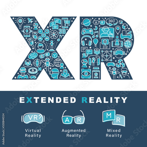 XR　クロスリアリティ　デザイン文字
