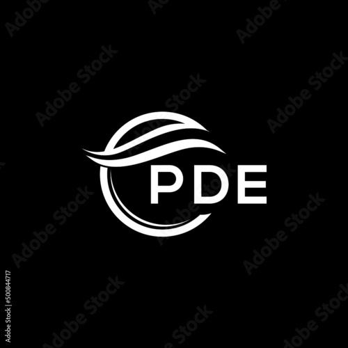 PDE letter logo design on black background. PDE  creative initials letter logo concept. PDE letter design.  © Faisal