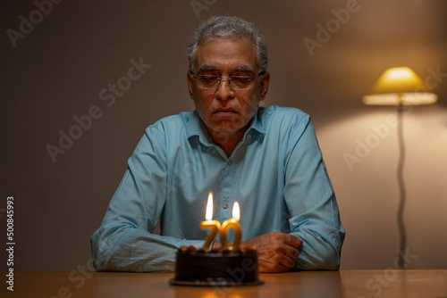 Senior man celebrating his 70th birthday