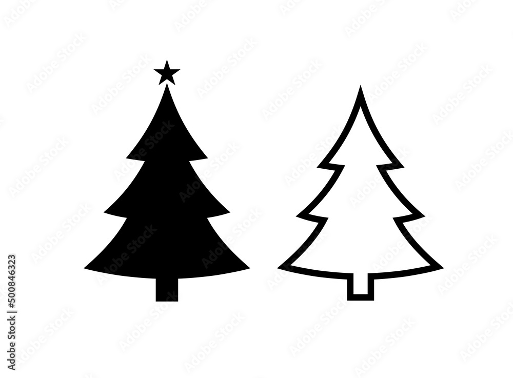 Obraz premium Christmas tree icon. Symbol of new year or christmas. Holiday attribute.