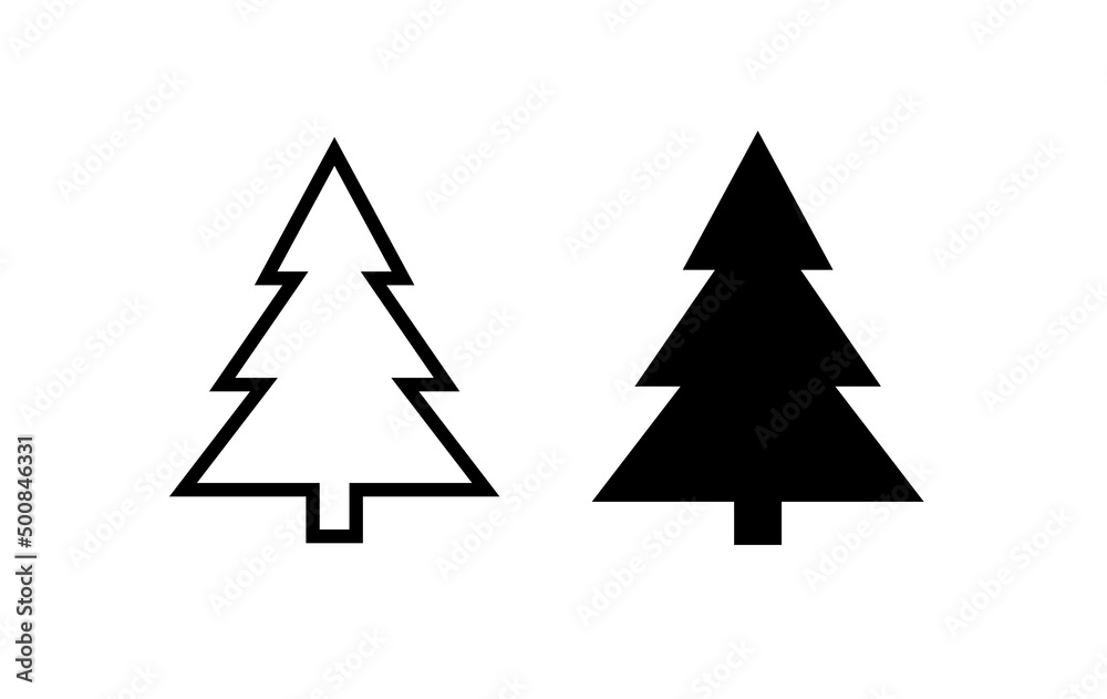 Christmas tree icon. Symbol of new year or christmas. Holiday attribute. Christmas tree icon. Symbol of new year or christmas. Holiday attribute.