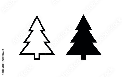 Christmas tree icon. Symbol of new year or christmas. Holiday attribute. © Sergey