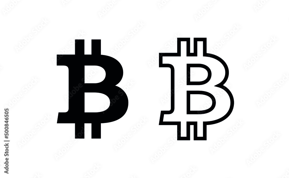 Bitcoin icon. Virtual or digital money symbol. Payment system or cryptocurrency pictogram. Bitcoin icon. Virtual or digital money symbol. Payment system or cryptocurrency pictogram.