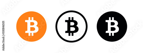 Bitcoin icon. Virtual or digital money symbol. Payment system or cryptocurrency pictogram.