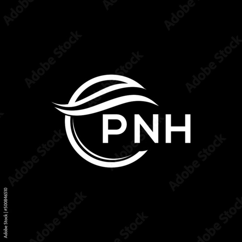 PNH letter logo design on black background. PNH  creative initials letter logo concept. PNH letter design. photo