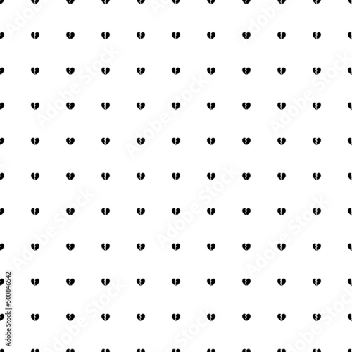 Square seamless background pattern from black broken heart symbols. The pattern is evenly filled. Vector illustration on white background