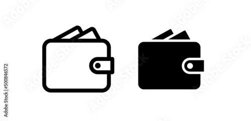 Wallet icon. Payment, money or value symbol. Pictogram of price, amount or savings.