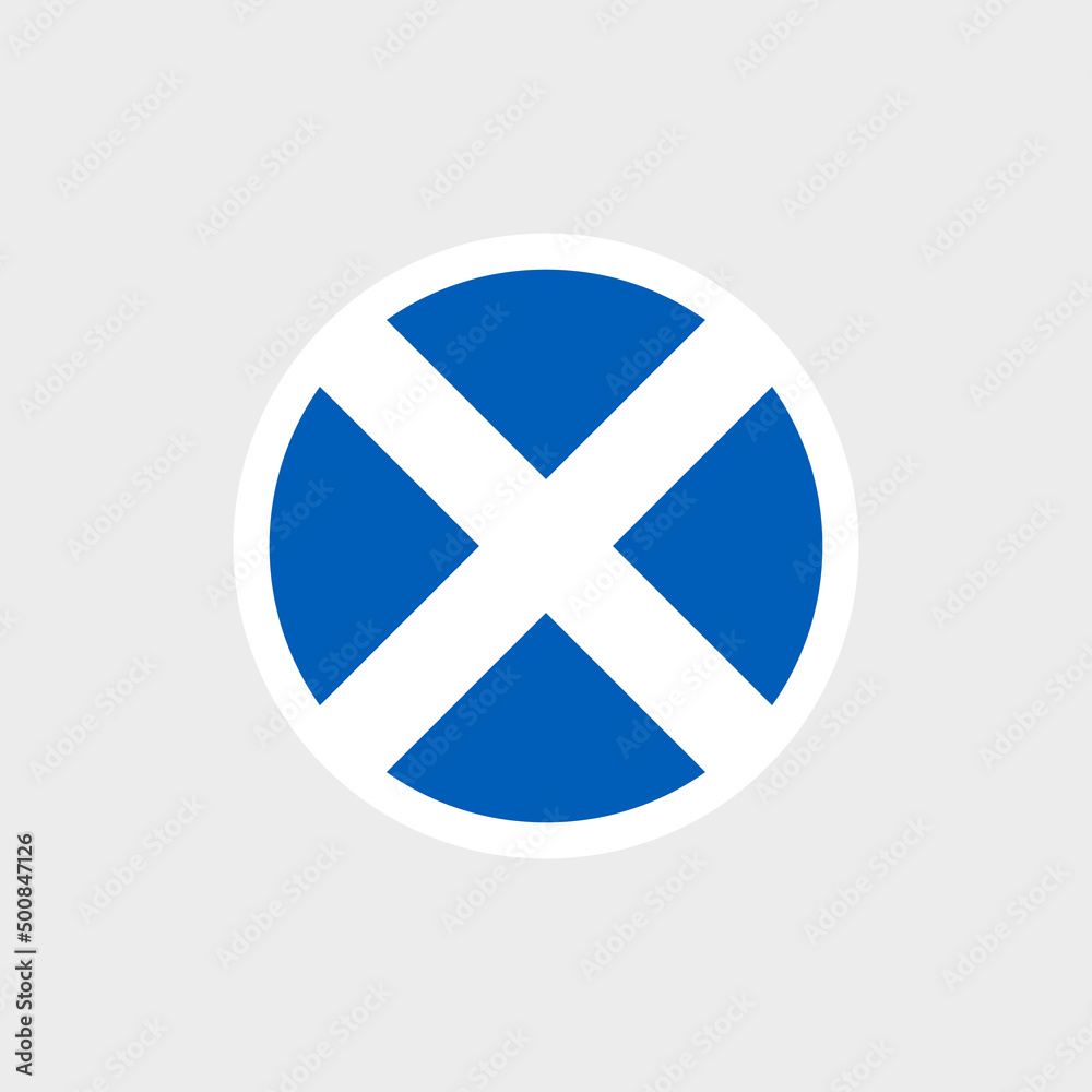 Flag of Scotland. A blue Scottish flag with a white oblique cross. State symbol of Scotland. Flag of Scotland. A blue Scottish flag with a white oblique cross. State symbol of Scotland.