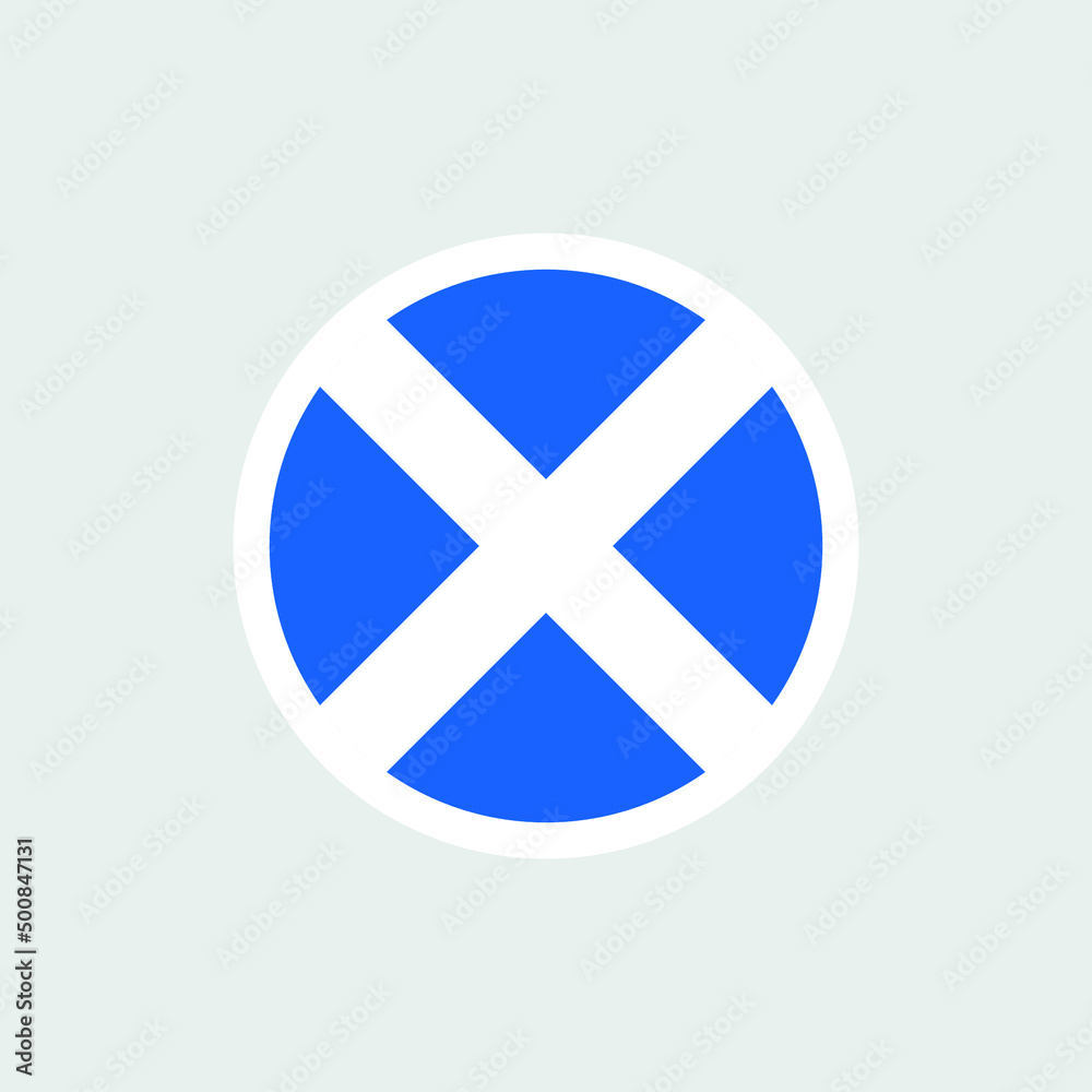 Flag of Scotland. A blue Scottish flag with a white oblique cross. State symbol of Scotland. Flag of Scotland. A blue Scottish flag with a white oblique cross. State symbol of Scotland.
