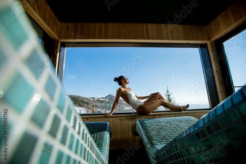 Young woman relaxing in the...