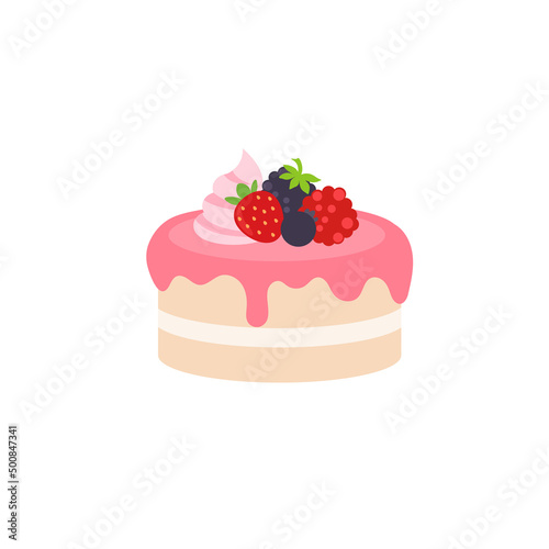 Happy birthday party birthday cake box fruit cake Celebration Party birthday candles set isolated flat vector graphic design illustration And icon elements