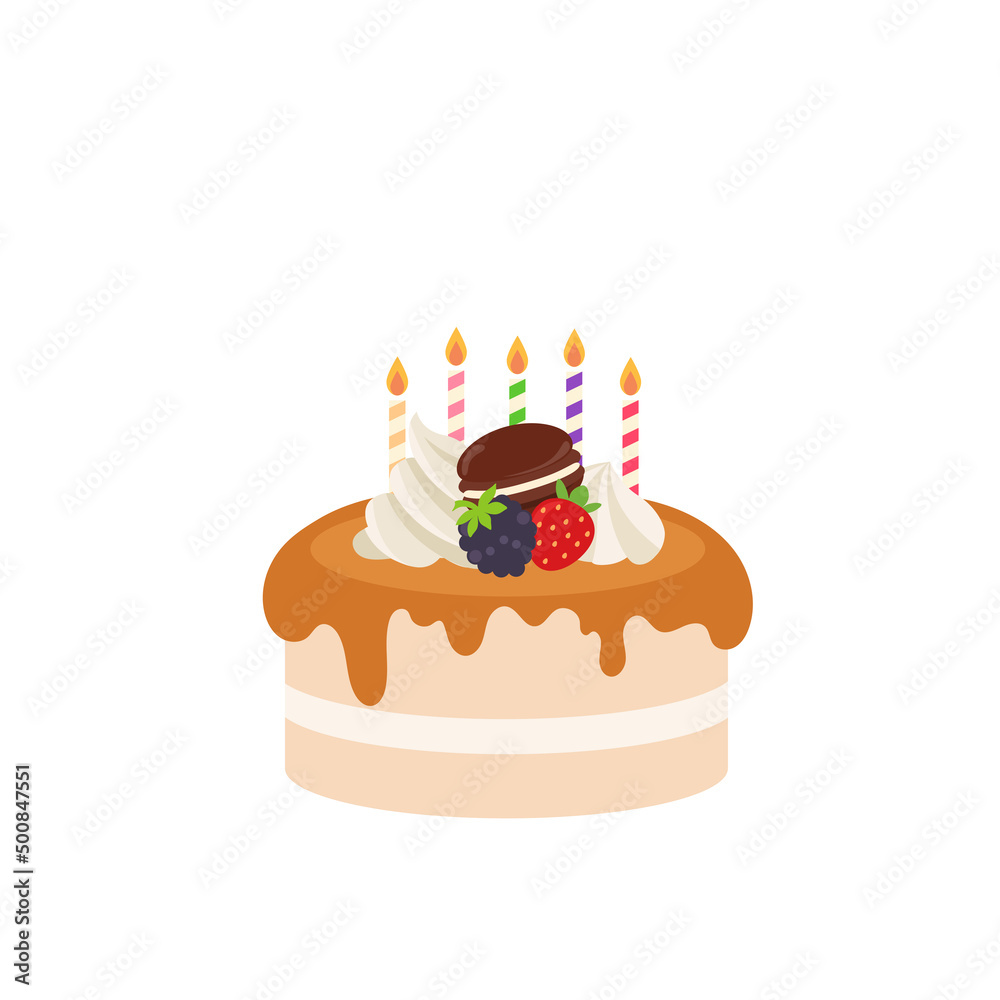 Happy birthday party birthday cake box fruit Cake caramel Cake Celebration Party birthday candles set isolated flat vector graphic design illustration And icon elements Happy birthday party birthday cake box fruit Cake caramel Cake Celebration Party birthday candles set isolated flat vector graphic design illustration And icon elements