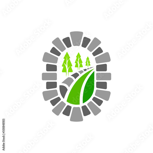 landscaping logo with oval concept